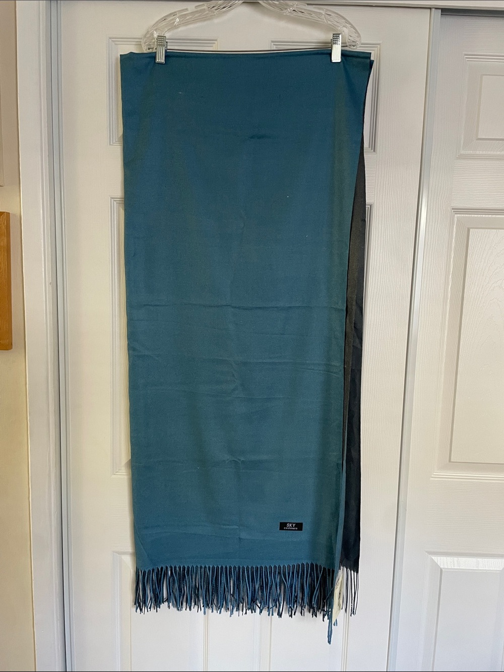 Reversible Sky Cashmere Wrap